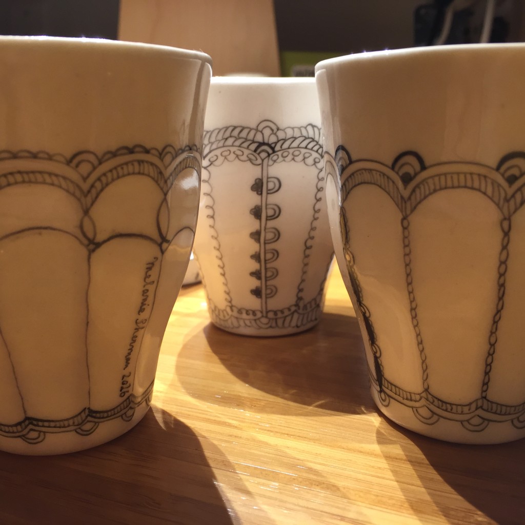 porcelain cups by melanie sherman