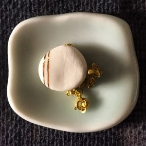Porcelain pendant with gold luster - Porcelain jewelry by Melanie Sherman